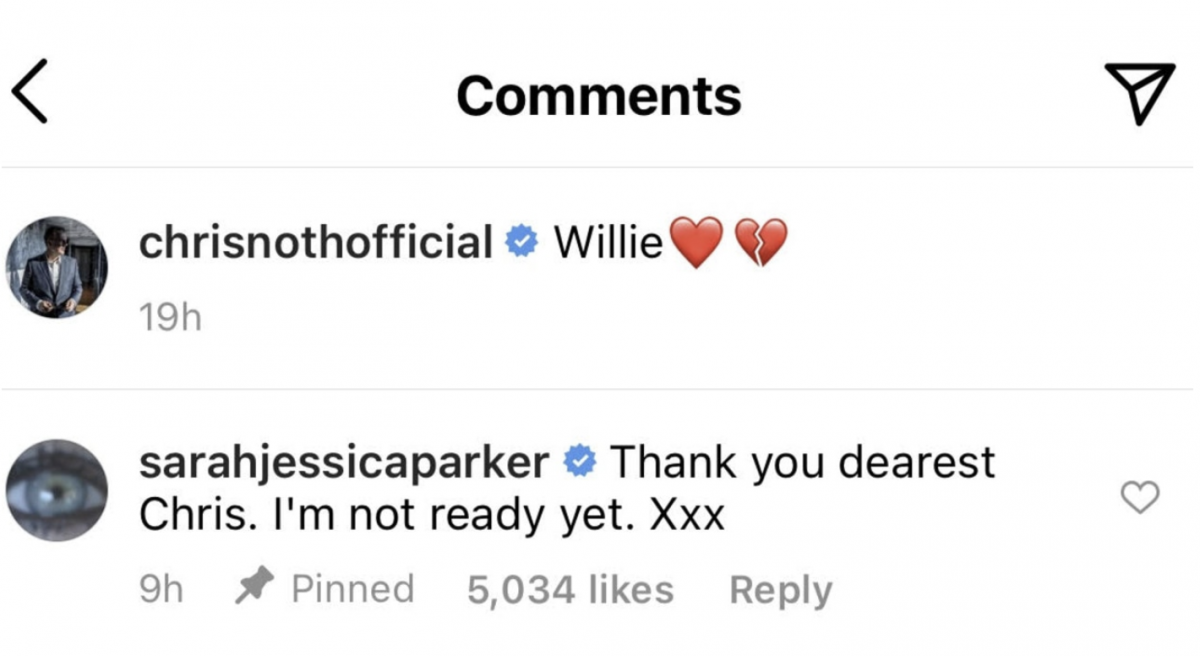 Sarah Jessica Parker's heartbreaking comment. Source: Instagram.