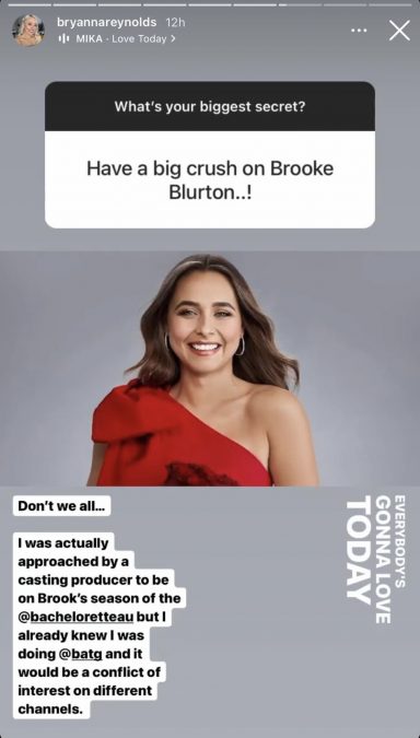 Bryanna said appearing on The Bachelorette would be a "conflict of interest". Source: Instagram @bryannareynolds.
