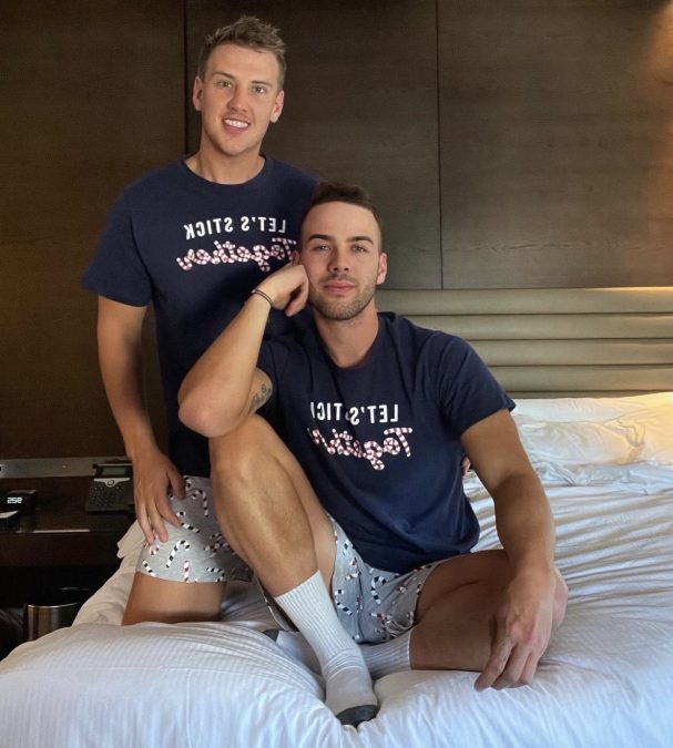 Married at First Sight's Liam Cooper and Samuel Levi have been copping homophobic trolling after Big W shared a photo of them on Saturday. Source: Instagram: @_samuellevi.