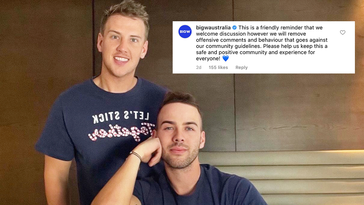 Married at First Sight's Liam Cooper and Samuel Levi have been copping homophobic trolling since Saturday after Big W shared a photo of them.