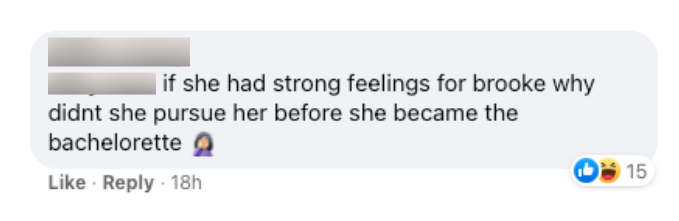 Fans are also confused as to why Jamie-Lee is pursuing Brooke after three years. Source: Facebook/The Bachelorette Australia.