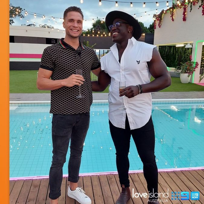 Two other current islanders have been spotted outside the Love Island Australia 2021 villa. Taku and Chris.