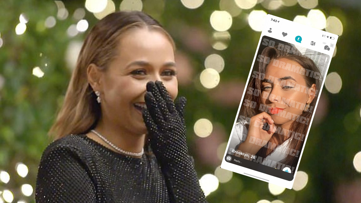 The Bachelorette Australia's Brooke Blurton has been spotted on a dating app and we're seriously hoping she just forgot to delete it.