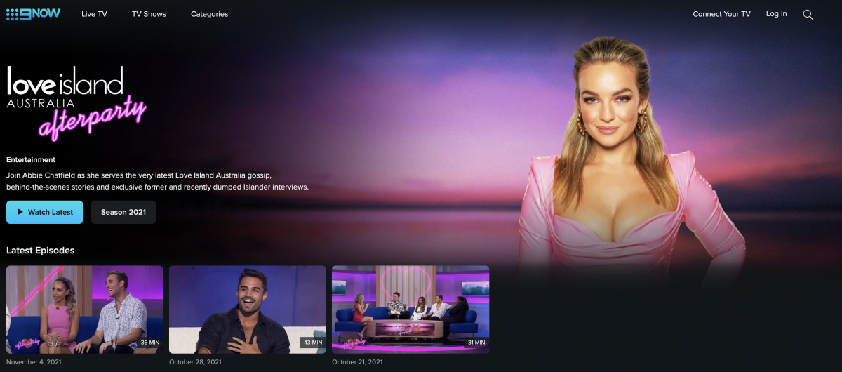 The first episode of Abbie Chatfield's Love Island Afterparty has been pulled from Nine Now after she made a number of "awkward slip-ups."