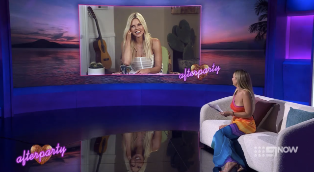 The first episode of Abbie Chatfield's Love Island Afterparty has been pulled from Nine Now after she made a number of "awkward slip-ups" chatting to Sophie Monk.