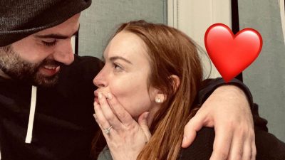 Inaugural The Masked Singer Australia judge Lindsay Lohan has announced she's engaged to her boyfriend of two years, Bader Shammas.