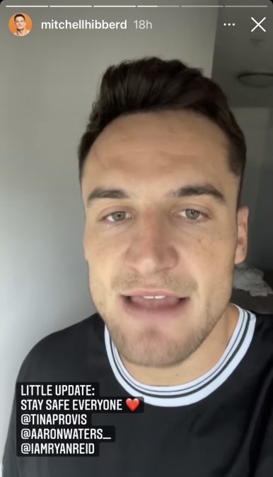 Love Island Australia 2021 winner Mitch Hibberd has revealed to his fans that he has tested positive for the coronavirus.
