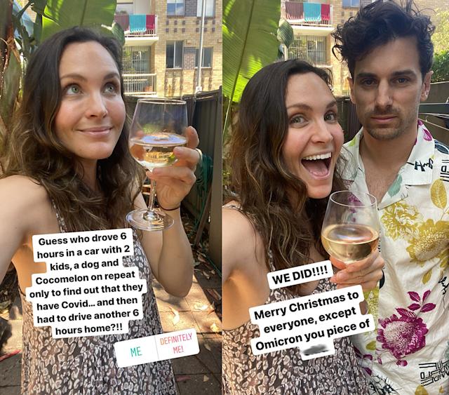 Matty J and Laura complained that they were unable to taste their Rosé after testing positive to COVID. Source: Instagram.