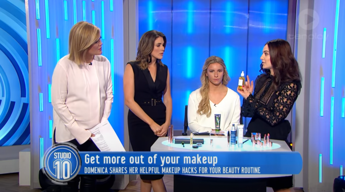 Domenica Calarco has appeared on Studio 10 as a beauty contributor. Source: Network Ten.