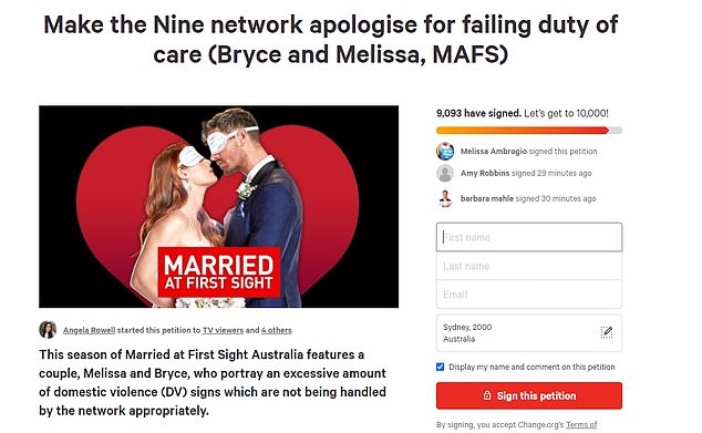 MAFS scandal
Bryce Ruthven change.org petition 
