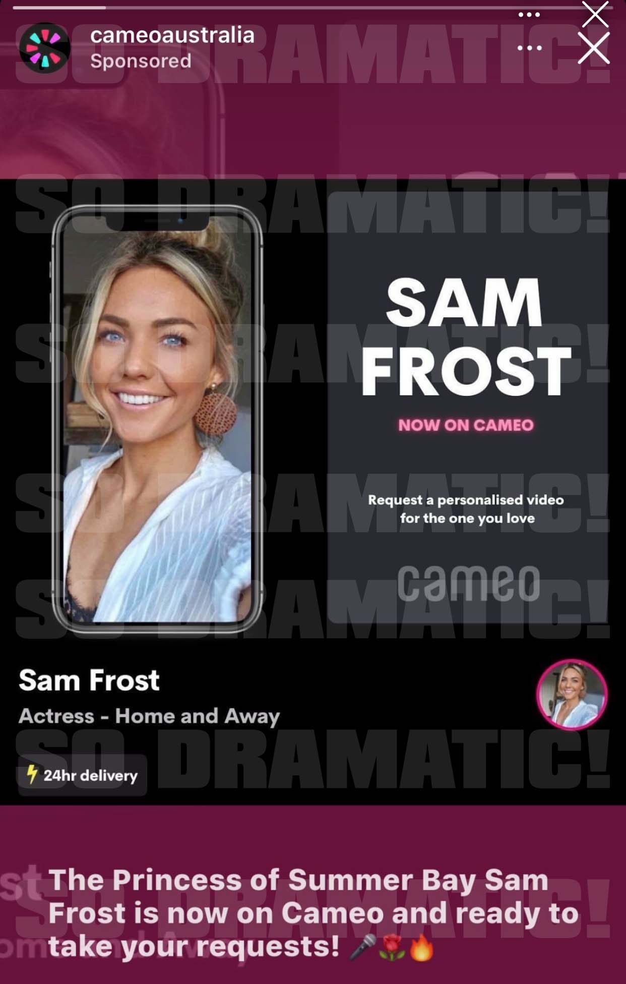 sam frost cameo