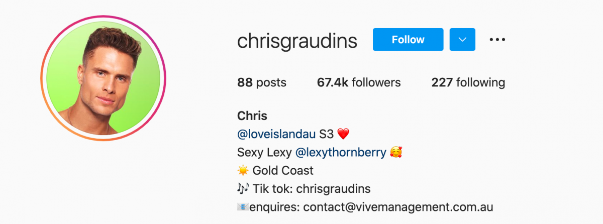 Chris Graudins Instagram