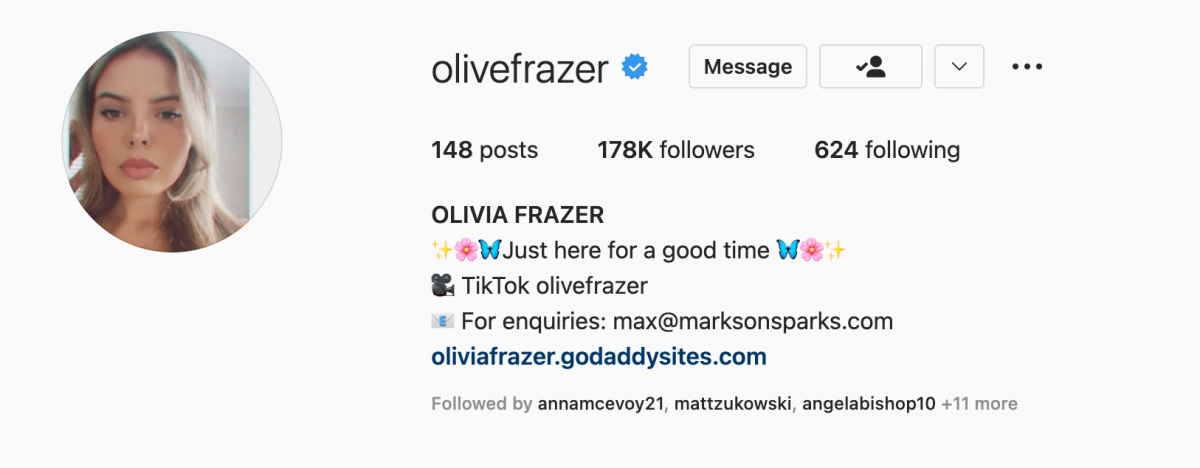 Olivia Frazer Instagram 