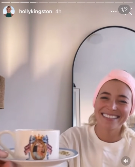 Holly Kingston Instagram stories tea cup candid video