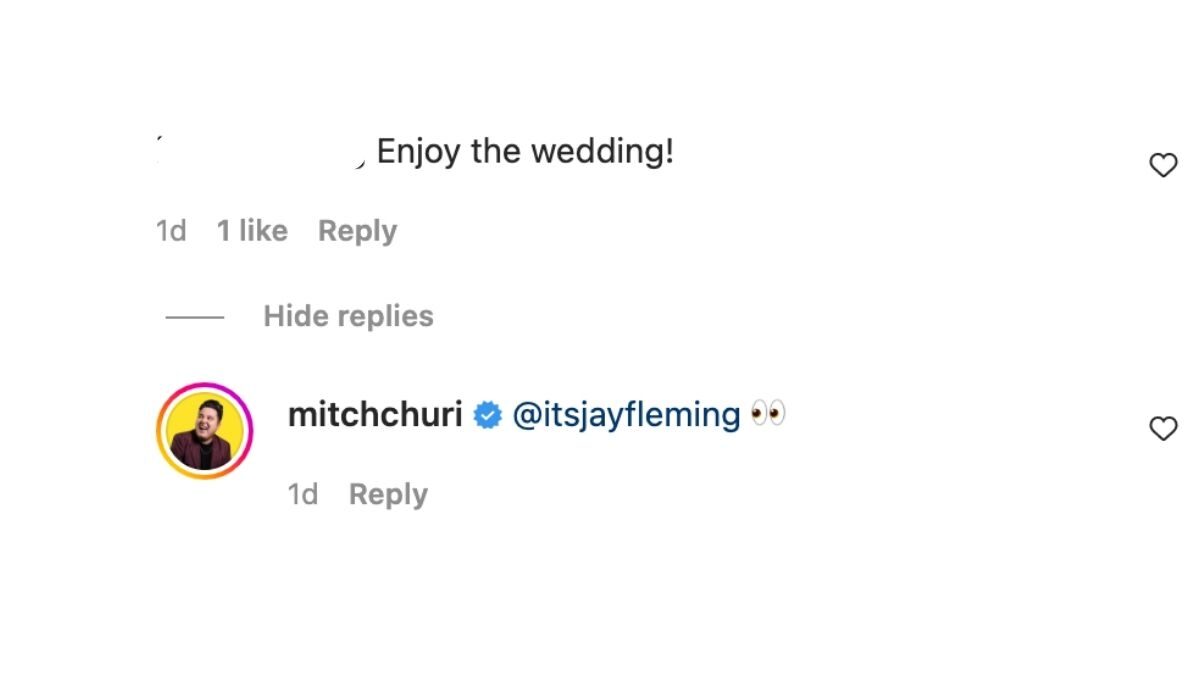 enjoy the wedding comment mitch churi bali post