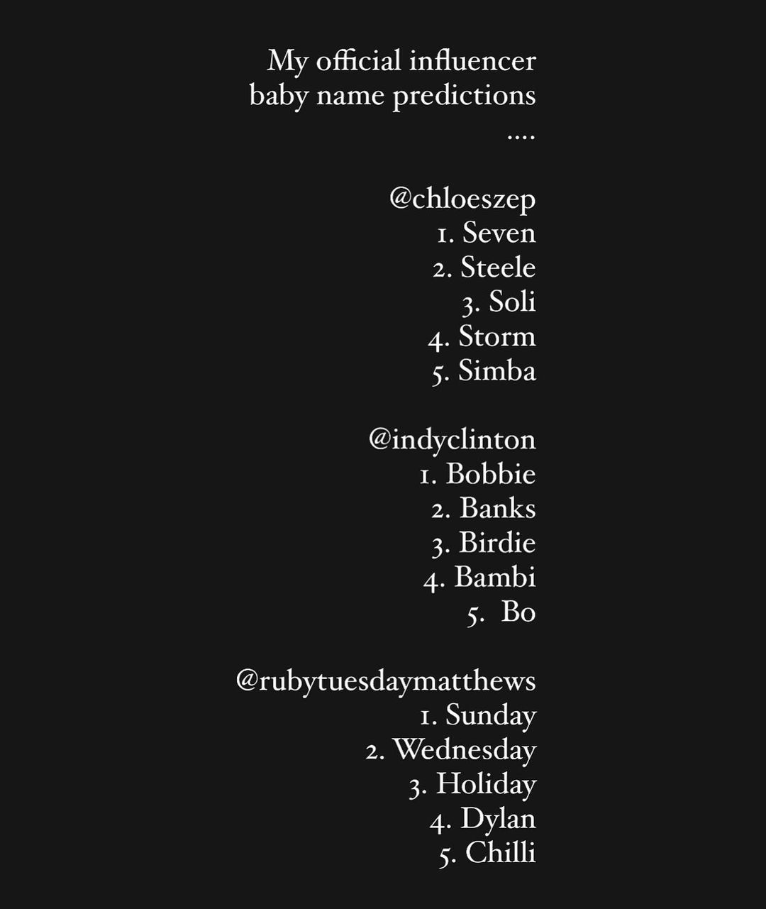 celeb spellcheck influencer baby names