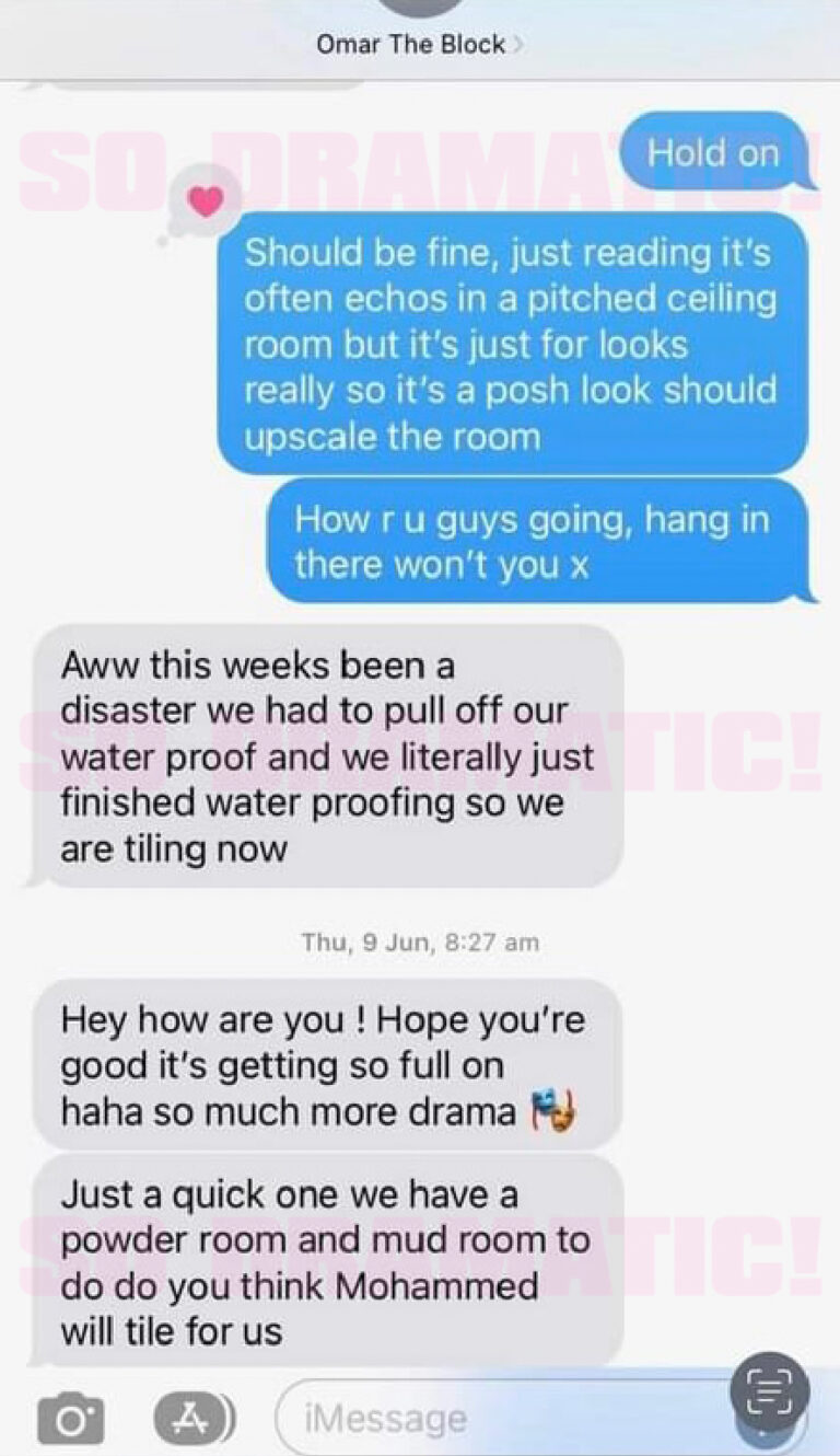 Leaked Texts Allege The Block's Omar and Oz Used a Stylist