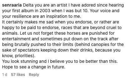 delta fan comment racing