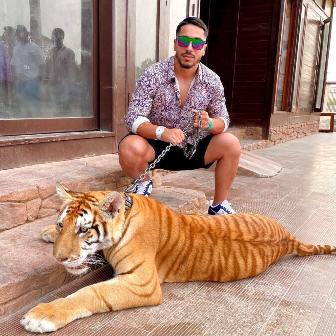 Omar brother Zakir Slaimankhel with tiger 