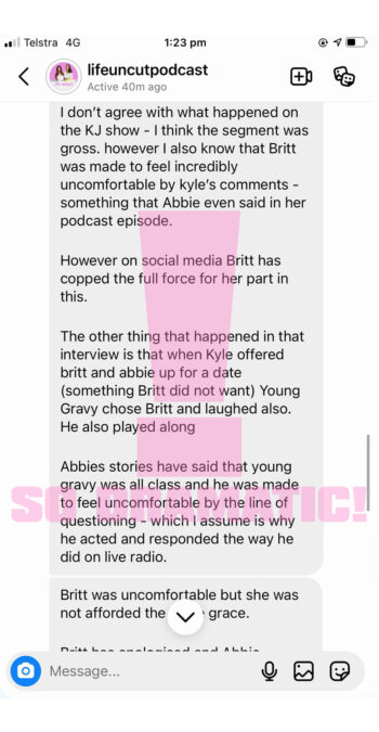 laura byrne text exchange life uncut listeners