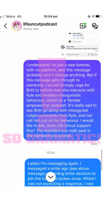 laura byrne life uncut listeners text exchange