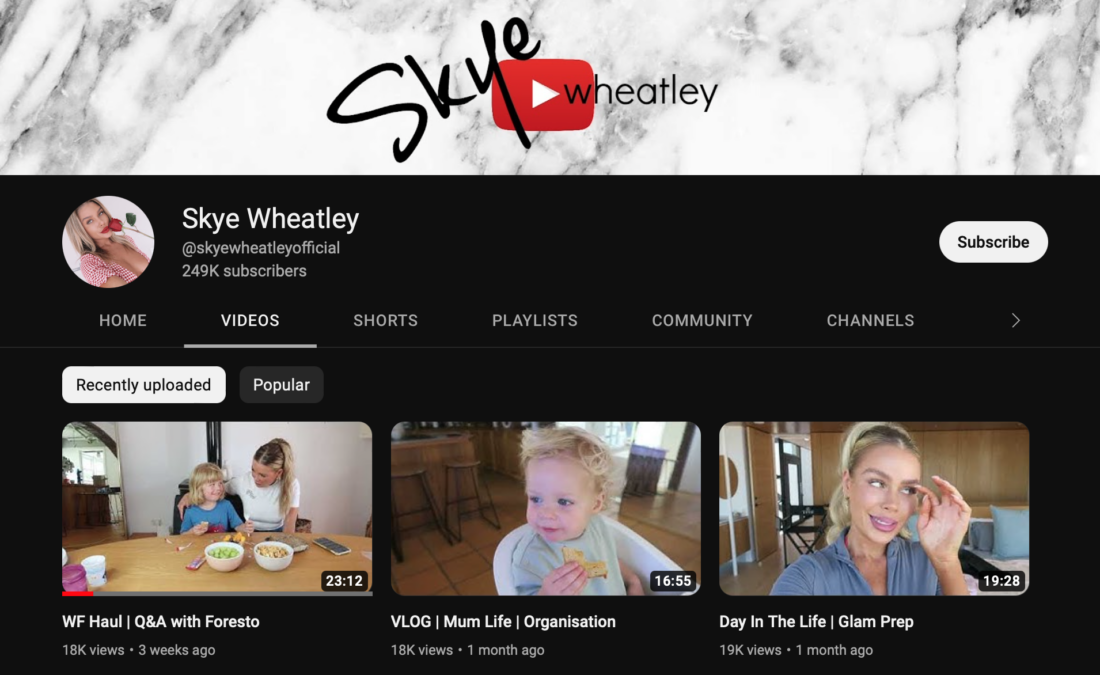 skye wheatley youtube