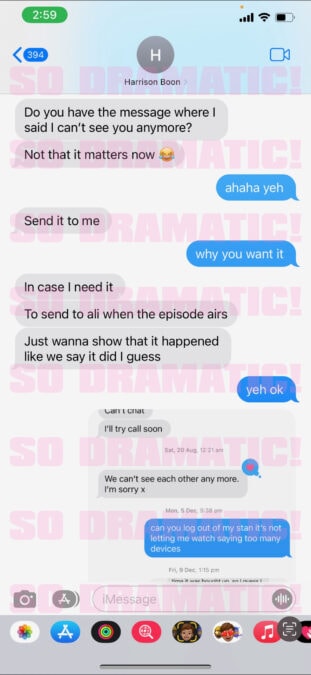 harrison boon leaked texts abby miller married at first sight