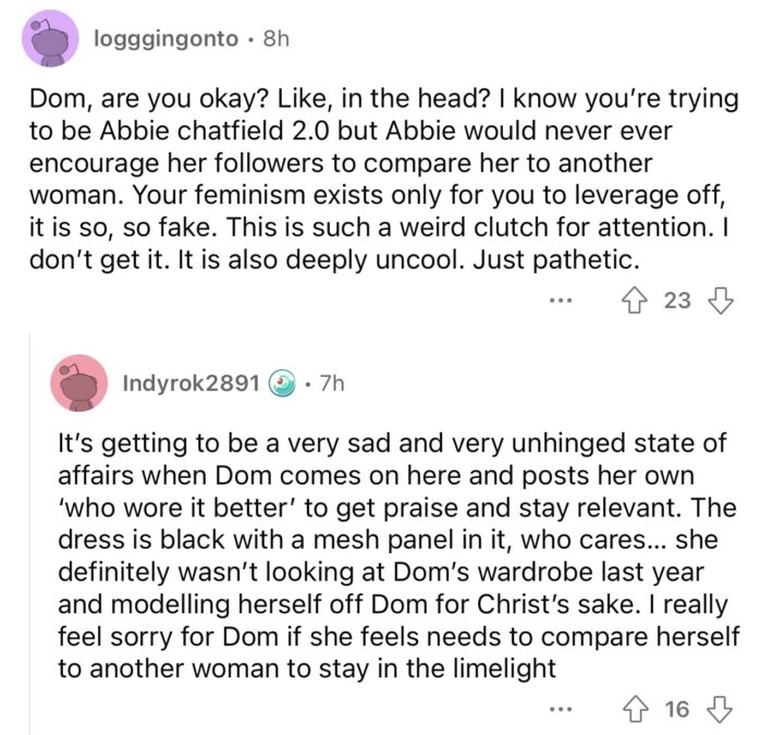 Screenshot from domenica calarco reddit thread married at first sight