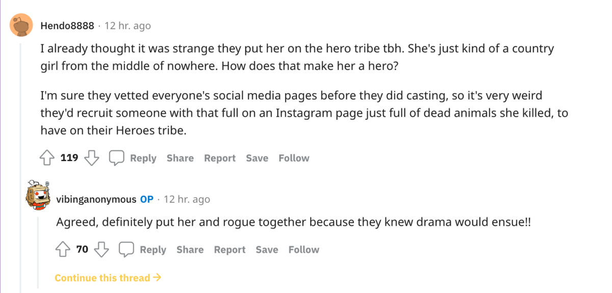 Rogue reddit comments australian survivor