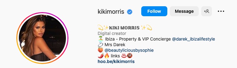 kiki morris instagram bio engaged