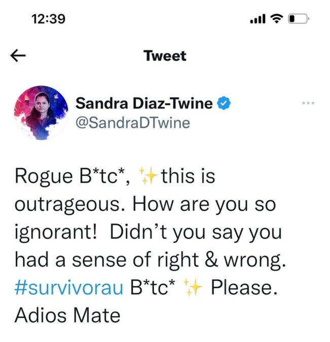 sandra diaz twine comment nina racism rogue australian survivor 2023