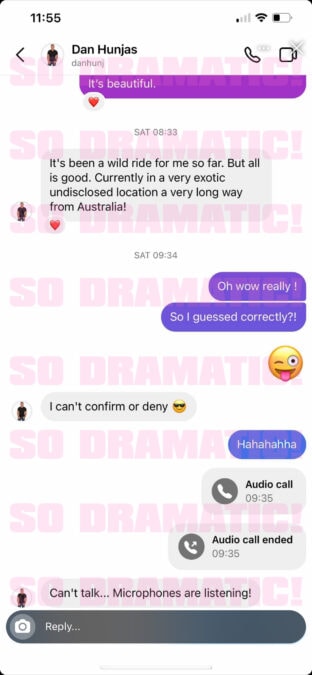 dan hunjas secret girlfriend married at first sight leaked texts