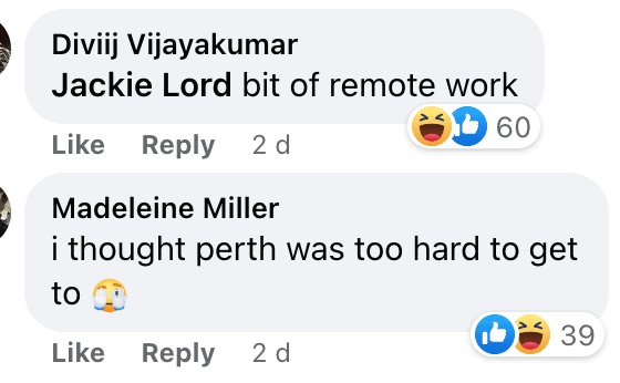 Comments from Perth bar The Court's facebook