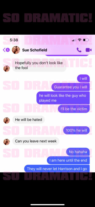 So Dramatic! has also obtained leaked messages exchanged between Bronte and her mother Sue Schofield during the Partner Swap task. Source: Supplied married at first sight