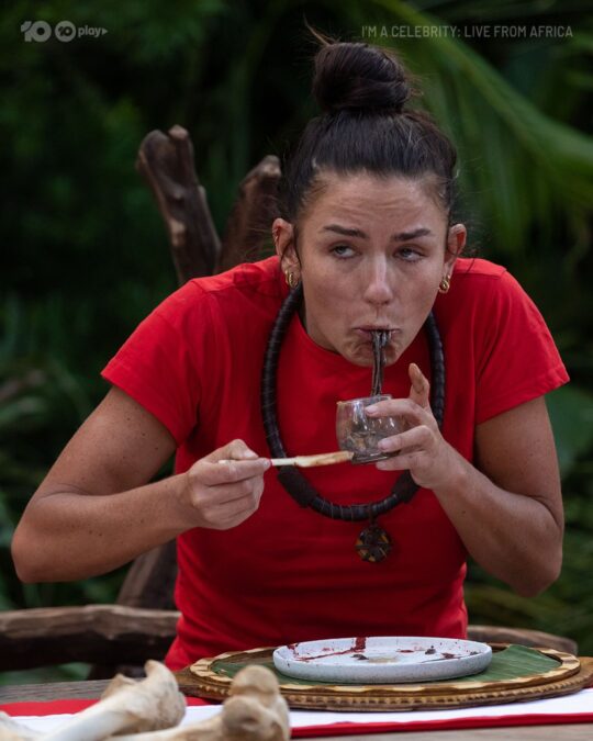 Fans react to Aesha Scott crying drooling while she ate a cup of worms during I'm A Celebrity food challenge