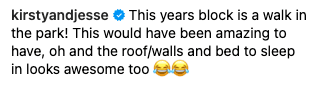 kirsty jesse comment the block 2023