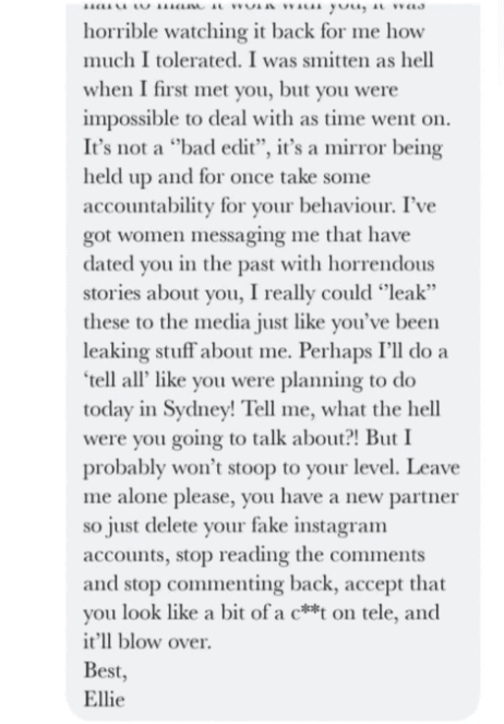 ellie dix message to ben walters