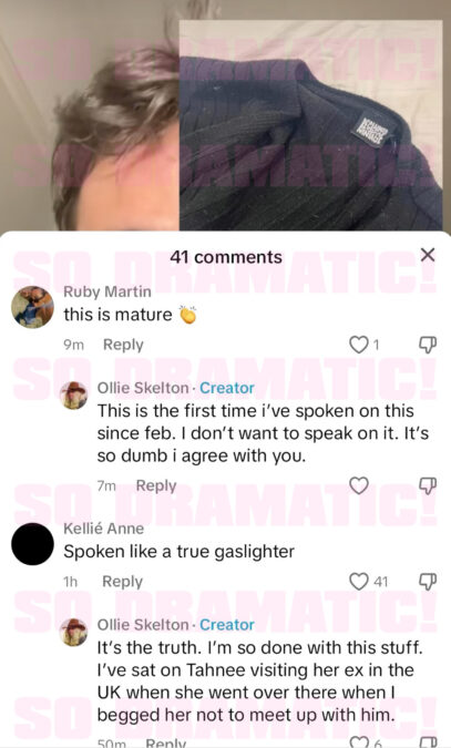 tahnee ollie cheating tiktok comments married at first sight
