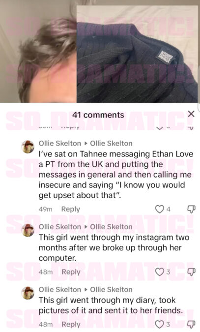 tahnee ollie cheating tiktok comments married at first sight