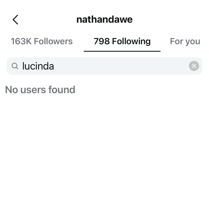 lucinda strafford nathan dawe unfollow each other