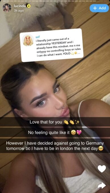 love island snapchat breakup