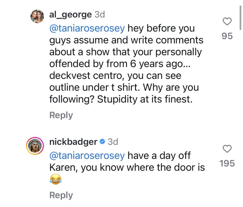 nick cummins hiney badger lifejacket comment