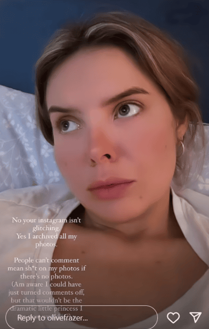 mafs olivia deleted instagram pics