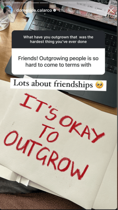 domeica outgrowing friendship