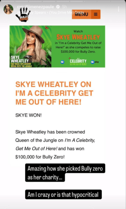 amazing race cyrell slams i'm a celebrity skye