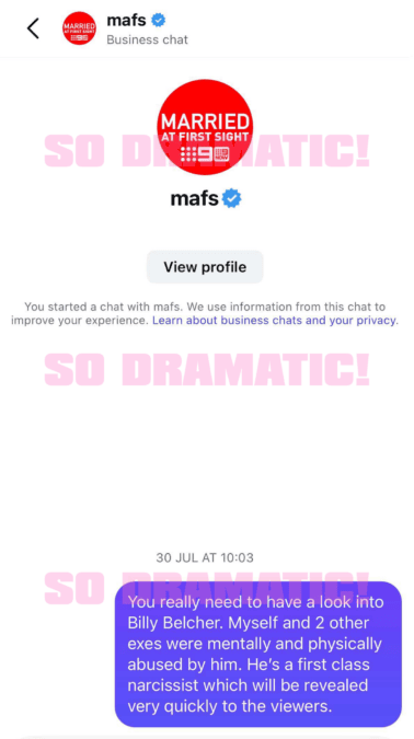 billy belcher ex warns mafs producers 